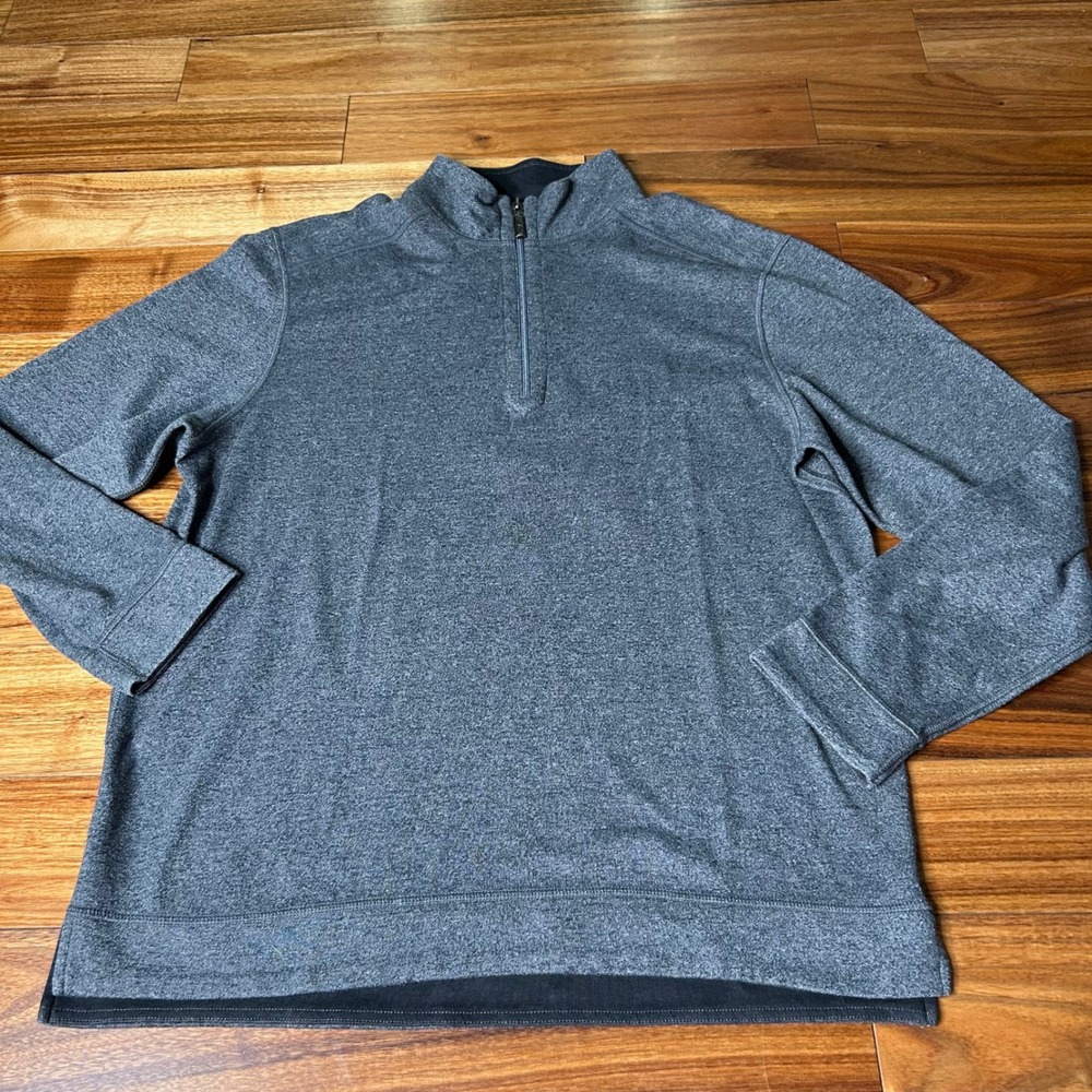 Tommy Bahama flip coast Reversible Quarter Zip Pullover Gray Cotton Blend Mens M